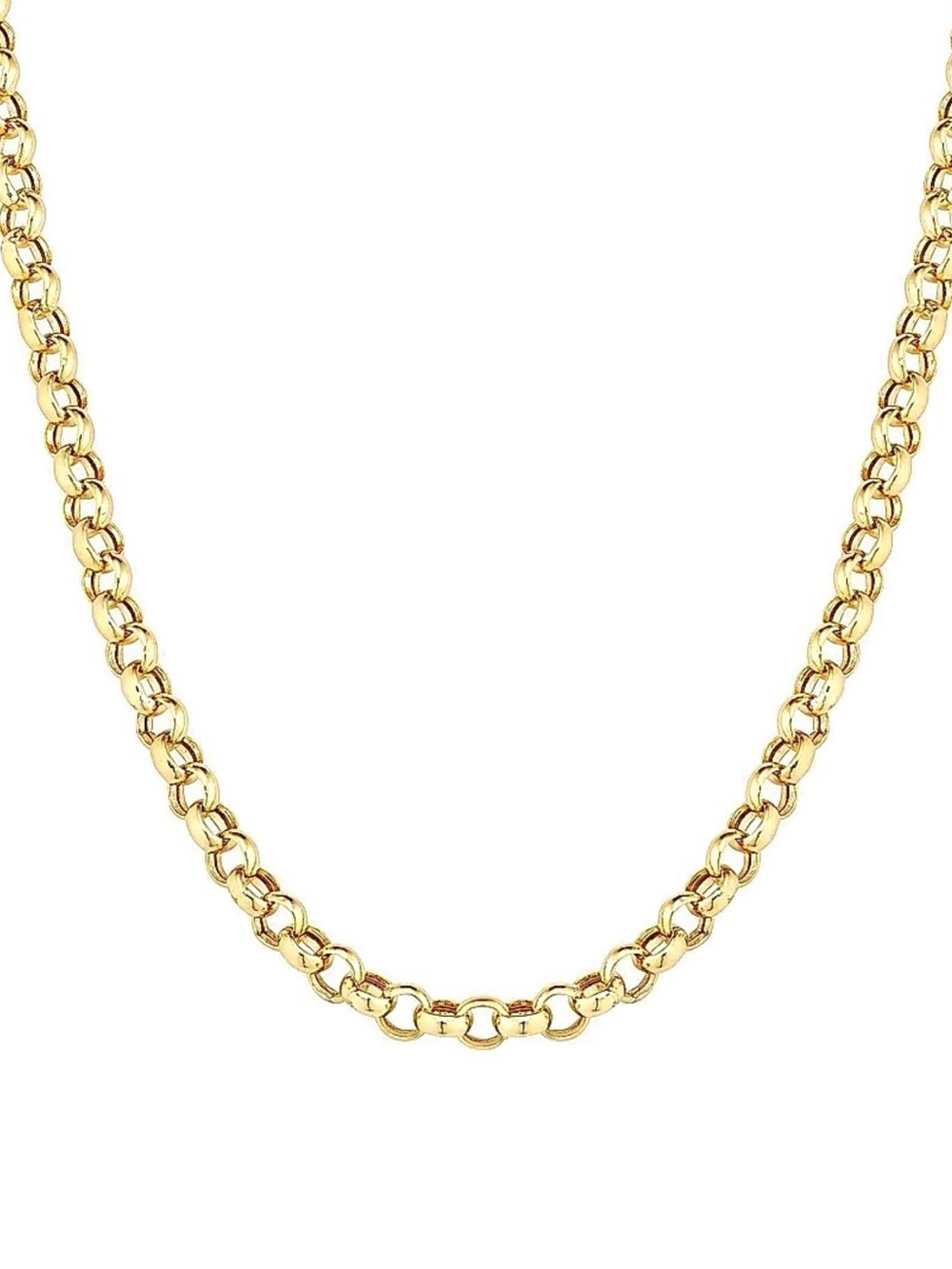 14k Solid Gold Rolo Link Necklace 16 Inch